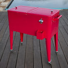 Permasteel - Glacière de patio 80 pintes - Rouge-Couvercle double pour un accès facile