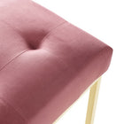 Modway - Privy Acier inoxydable doré Performance Velvet Chaise à manger - Rose Poussiéreuse d’Or-8