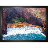 Kauai Hawaii View From Above - Toile encadree - 35" x 27"-Impression d'art de haute qualité avec passe-partout et encadrement professionnel