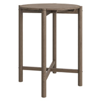 Modway - Eleni Rond 35 po Terrasse extérieure Bois teck Bar Table - Teck gris usé-Cadre en bois de teck