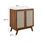 Modway - Soma 30" Vanette de salle de bain - Blanc noyer-Tablette réglable