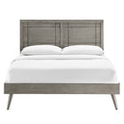 Modway - Marlee Bois Lit à plateforme complet avec pieds écartés, Gris-Rubberwood Legs