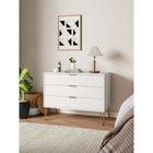 Manhattan Comfort - Dumbo commode moderne 35,19" - blanc-Comprend 3 tiroirs à extension totale avec tiroir supérieur conçu avec des lignes nervurées texturées verticales