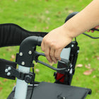 HOMCOM - Déambulateur pliant avec grand siège, dossier et sac - rouge-Doubles freins manuels et grandes roues assurant une mobilité stable et sécurisée avec le déambulateur 