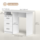 HOMCOM - Bureau d'ordinateur avec rangement - 39,4 po L x 15,7 po l x 29,5 po H - blanc-Convient comme bureau d’ordinateur ou bureau de travail dans les chambres, bureaux à domicile ou espaces d’étude