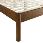 Modway - Olea Bois massif Boucle à touffes de canal Lit de plateforme complet, Noyer plume-Assemblée requise