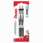Pentel - Stylos EnerGel à gel liquide rétractables – 0,7 mm – noir – paquet de 2-Conçue pour intégrer les meilleures qualités de l’encre liquide et de l’encre gel