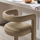 Modway - Winslow Performance Velvet Tabouret de bar - Taupe-Repose-pieds en acier inoxydable