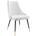 Modway - Adorn Performance Velvet Fauteuil d’appoint de salle à manger Ensemble de 2 - Blanc-Tissu résistant aux taches durable