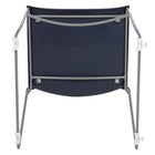 Flash Furniture - Chaise empilable marine à dossier complet de la série HERCULES, cadre enduit de poudre grise, paquet de 5-Cadre de base traîneau enduit de poudre noire avec glissières de plancher en plastique