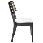 Modway - Caledonia Tissu tapis Chaise à manger Ensemble de 2 - Noir Blanc-Capacité de poids : 330 lb.