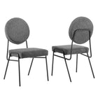 Modway - Craft Tissu rembourré Fauteuils d’accompagnement à manger Ensemble de 2 - Charbon noir-Capacité de poids de la chaise : 330 lb.