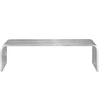 Modway - Pipe 60" Acier inoxydable Banc - Argent-Facile à nettoyer
