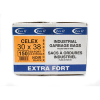Eco II - Sacs à ordures - 30 po x 38 po - extra fort - noir - paquet de 150-30 po x 38 po