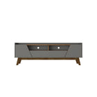 Manhattan Comfort - Meuble TV Marcus 70,86 po style Mid-Century Modern - Gris et Nature-Meuble TV autoportant de style milieu du siècle moderne pour salon et chambre