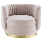 Modway - Embrace Touffe Performance Velvet Chaise pivotante - Or Rose-Rembourrage en mousse dense