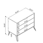 Manhattan Comfort - Rockefeller commode moderne du milieu du siècle 35,24" - brun-Comprend 3 tiroirs spacieux avec un mécanisme de glissement simple de 0,75