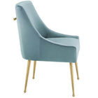 Modway - Discern Velours Performance Rembourré Chaise à manger - Bleu clair-Acier inoxydable en or brossé
