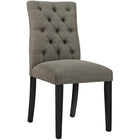 Modway - Duchess Bouton touffé Tissu Chaise à manger - Granite-Chaise de salle à manger à touffes boutonnées
