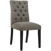 Modway - Duchess Bouton touffé Tissu Chaise à manger - Granite-Chaise de salle à manger à touffes boutonnées