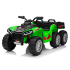 KIDS ON WHEELZ - Tracteur tout-terrain 24 V à 6 roues pour enfants avec télécommande - Vert-Moteurs doubles 24 V avec une vitesse de pointe de 3 à 5 km/h