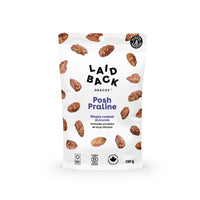 Laid Back Snacks - Posh Praline - Amandes enrobees de sirop d'erable - 130 g -Certifié neutre en carbone