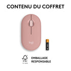 Logitech - Pebble Mouse 2 M350s fine sans fil Bluetooth, portable, légère, boutons personnalisables - Rose-9