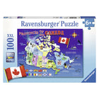 Ravensburger - Puzzle Carte du Canada 100 pièces-Les puzzles pour enfants Ravensburger comportent de grandes pièces durables que les petites mains peuvent facilement tenir pour de nombreux divertissements répétés.