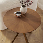 Modway - Crossroads Rond 24 po Bois Table d’appoint - Noyer-Base unique qui s’intersecte