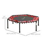 Soozier - Mini Trampoline Intérieur 45 po Avec Lumières Led Et Télécommande - Rouge-Le rebondisseur à cordon élastique offre un exercice silencieux et à faible impact  