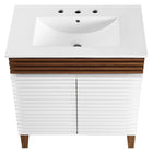 Modway - Render 30" Armoire à coiffeuse de salle de bain - Blanc Noyer Blanc-Construction en panneaux de particules et stratifiés