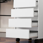 HOMCOM - Classeur à 4 tiroirs pour documents format lettre/A4 avec roulettes verrouillables - blanc-Charge maximale de 44 lb (20 kg), assemblage requis 
