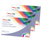 Pentel - Pastels à l'huile - 3 paquets de 50-Les couleurs brillantes s'appliquent en douceur et se mélangent facilement pour l'ombrage et le mélange des couleurs.