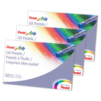 Pentel - Pastels à l'huile - 3 paquets de 50-Les couleurs brillantes s'appliquent en douceur et se mélangent facilement pour l'ombrage et le mélange des couleurs.
