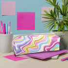 Fashion Stationery - Étui à crayons à rayures marbrées éclatantes - 8.27 L x 2.76 W x 2.95 H po - Multicolore-1 compartiment à fermeture éclair