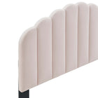Modway - Veronique Performance Velvet Tête de lit complète/Queen, Rose-Rembourrage en mousse dense