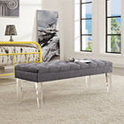 Modway - Valet Performance Velvet Banc - Gris-Rembourrage en mousse dense