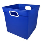 Romanoff Products - Poubelle cubique, Bleu, Paquet de 3-L'insert de poignée contrastant donne au bac un aspect fini pointu