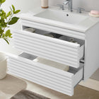 Modway - Render Fixation murale de 30" Vanette de salle de bain - Blanc blanc-MDF et panneau de particules