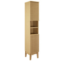 Modway - Render Tall Narrow Armoire de rangement de salle de bain in Chêne-Grande armoire de rangement en linge