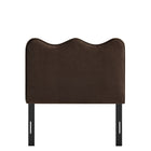 Modway - Athena Velours de performance résistant aux taches Tête de lit jumelée, Marron chocolat-Assemblée requise