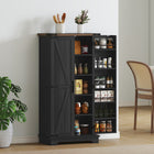 HOMCOM - Armoire de rangement avec étagères réglables - noir-Armoire à cinq niveaux avec deux étagères réglables et 12 étagères de porte pour maximiser l’espace de rangement 