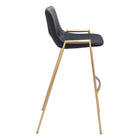 Zuo - Desi Tabouret de bar - Noir/Or - Ensemble de 2-Dimensions: 21,7 po L x 20,7 po L x 39,0 po H