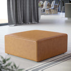 Modway - Mingle Cuir végane Ottoman - Tan-Rembourrage en cuir végane