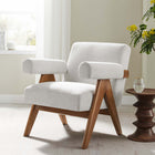 Modway - Lyra Tissu Fauteuil - Tissu ivoire-Cadre en contreplaqué, pieds en caoutchouc