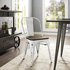 Modway - Promenade Bambou Fauteuil d’appoint - Blanc-Acier revêtu de poudre