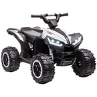 Aosom - VTT enfant 12 V à batterie avec musique, phares, vitesse élevée et faible - Blanc-Peut gérer plusieurs types de sols, notamment l'herbe, le sable, la chaussée, la brique et le bois  
