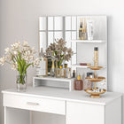 HOMCOM - Coiffeuse avec miroir - 35,4 po L x 15 po l x 54,3 po H - blanc-Assemblage requis 