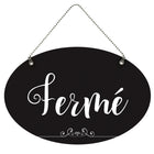 Cosco - Panneau Ouvert et Fermé avec chaîne noir et blanc 8 po x 12 po usage intérieur, texte français-Conçu pour un usage intérieur, le format de 8 po x 12 po assure une grande visibilité dans les commerces, bureaux et environnements de service