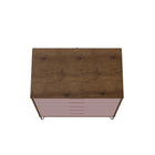 Manhattan Comfort - Rockefeller ensemble de commodes de chambre à coucher style milieu du siècle - nature et rose pâle - lot de 2-10